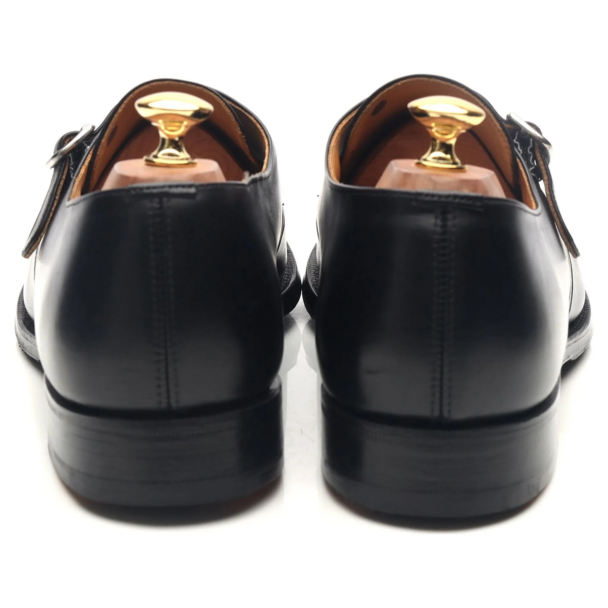'Becket' Black Leather Monk Strap UK 10 F