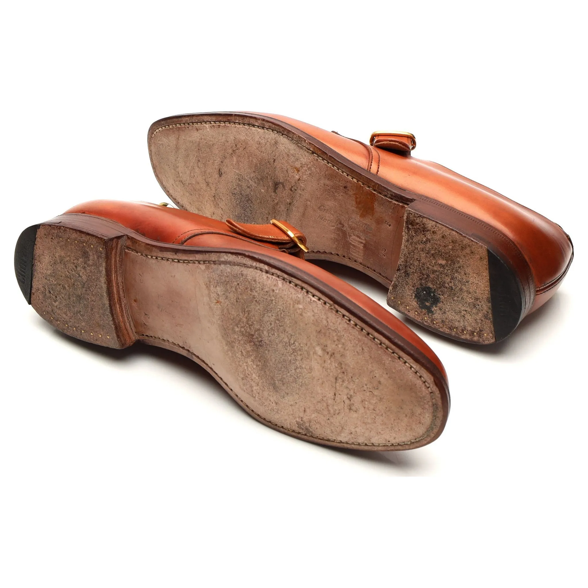 'Becket' Tan Brown Leather Monk Strap UK 7.5 F