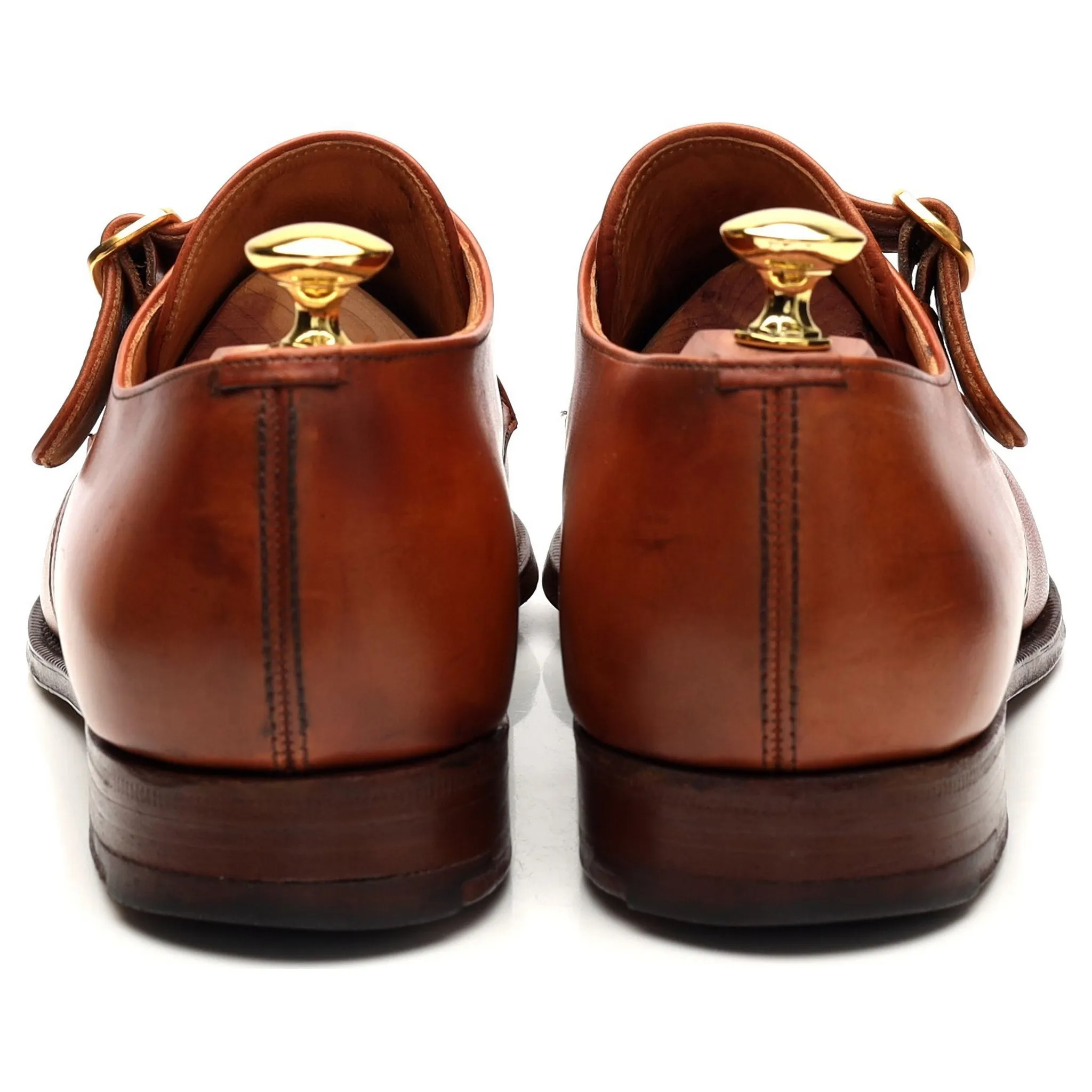 'Becket' Tan Brown Leather Monk Strap UK 7.5 F