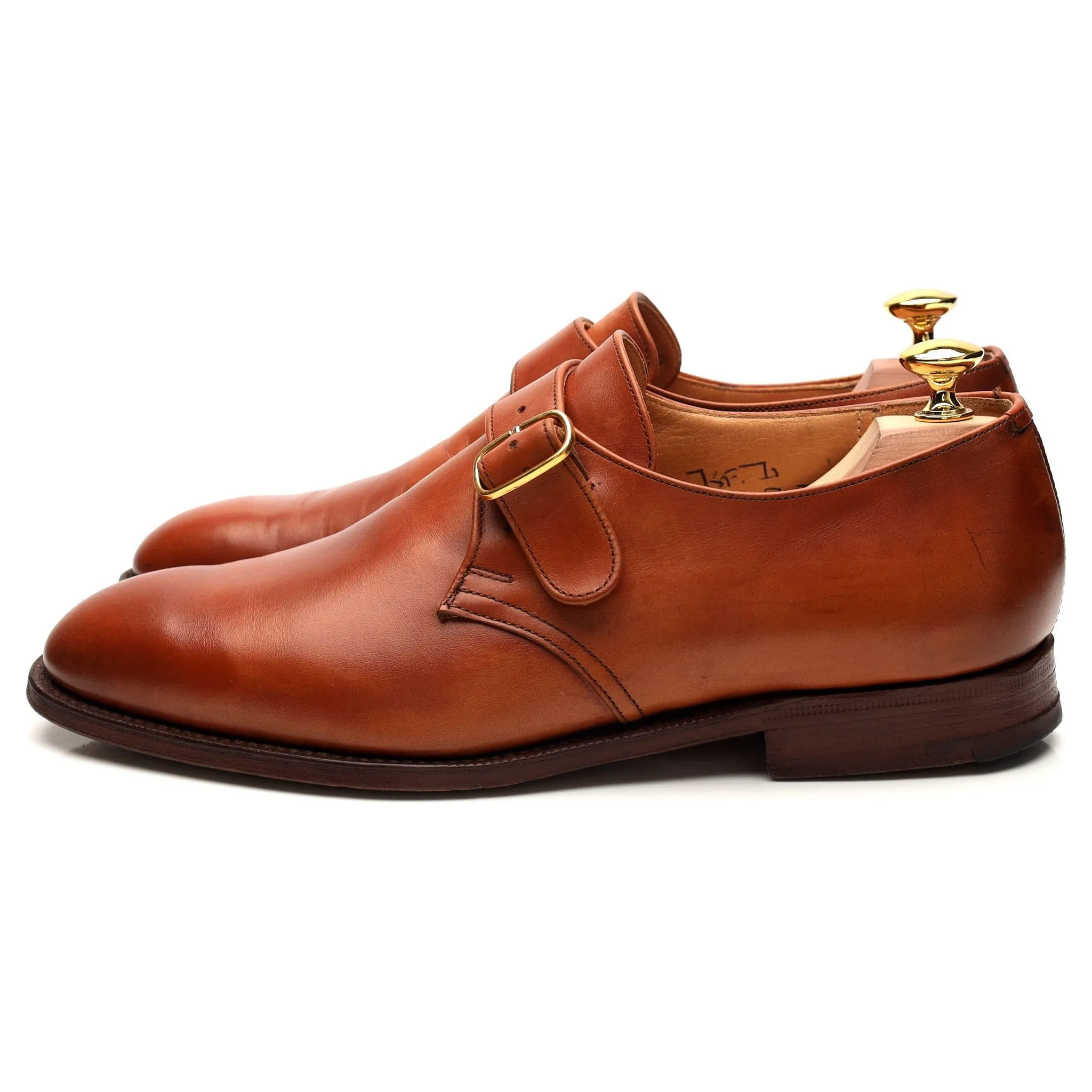 'Becket' Tan Brown Leather Monk Strap UK 7.5 F