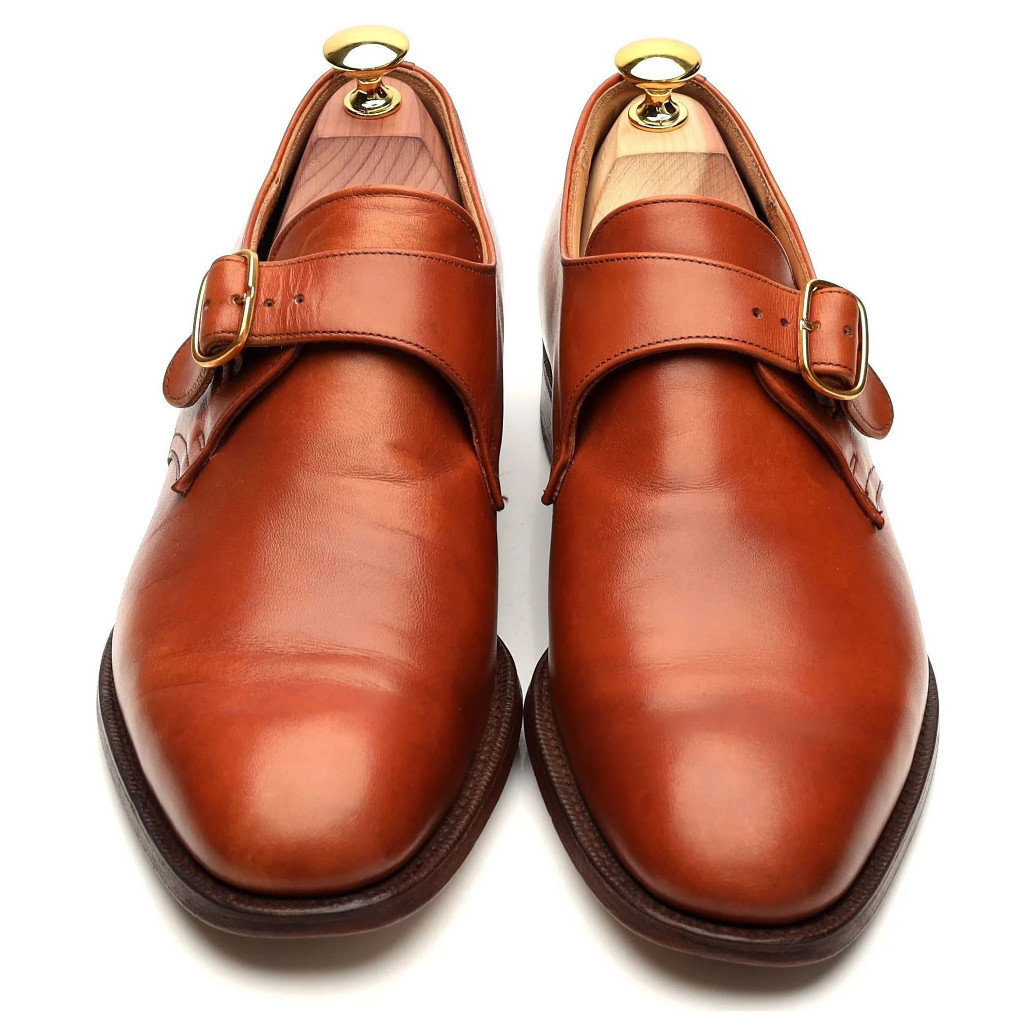 'Becket' Tan Brown Leather Monk Strap UK 7.5 F