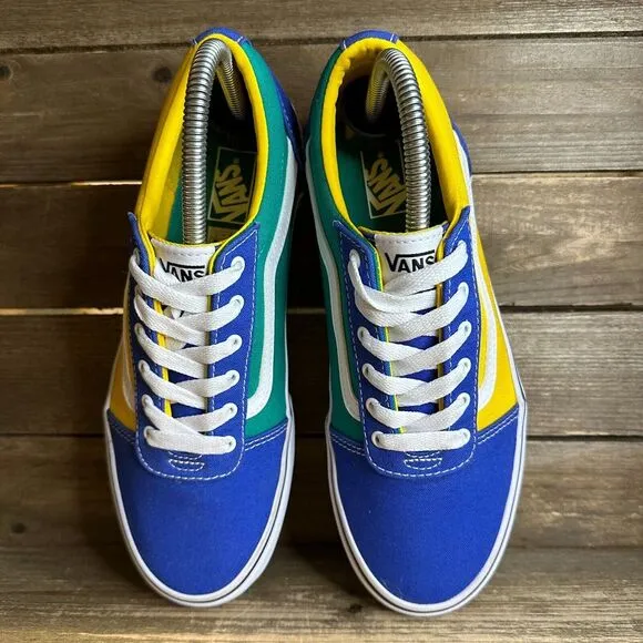 Big Kids Vans Old Skool‎ Colorblock Check Skateboarding Sneakers Shoes Size 6 Y