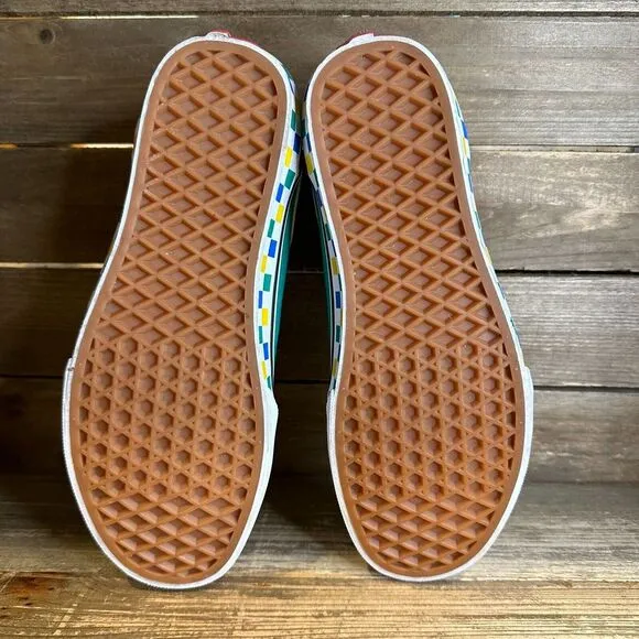 Big Kids Vans Old Skool‎ Colorblock Check Skateboarding Sneakers Shoes Size 6 Y