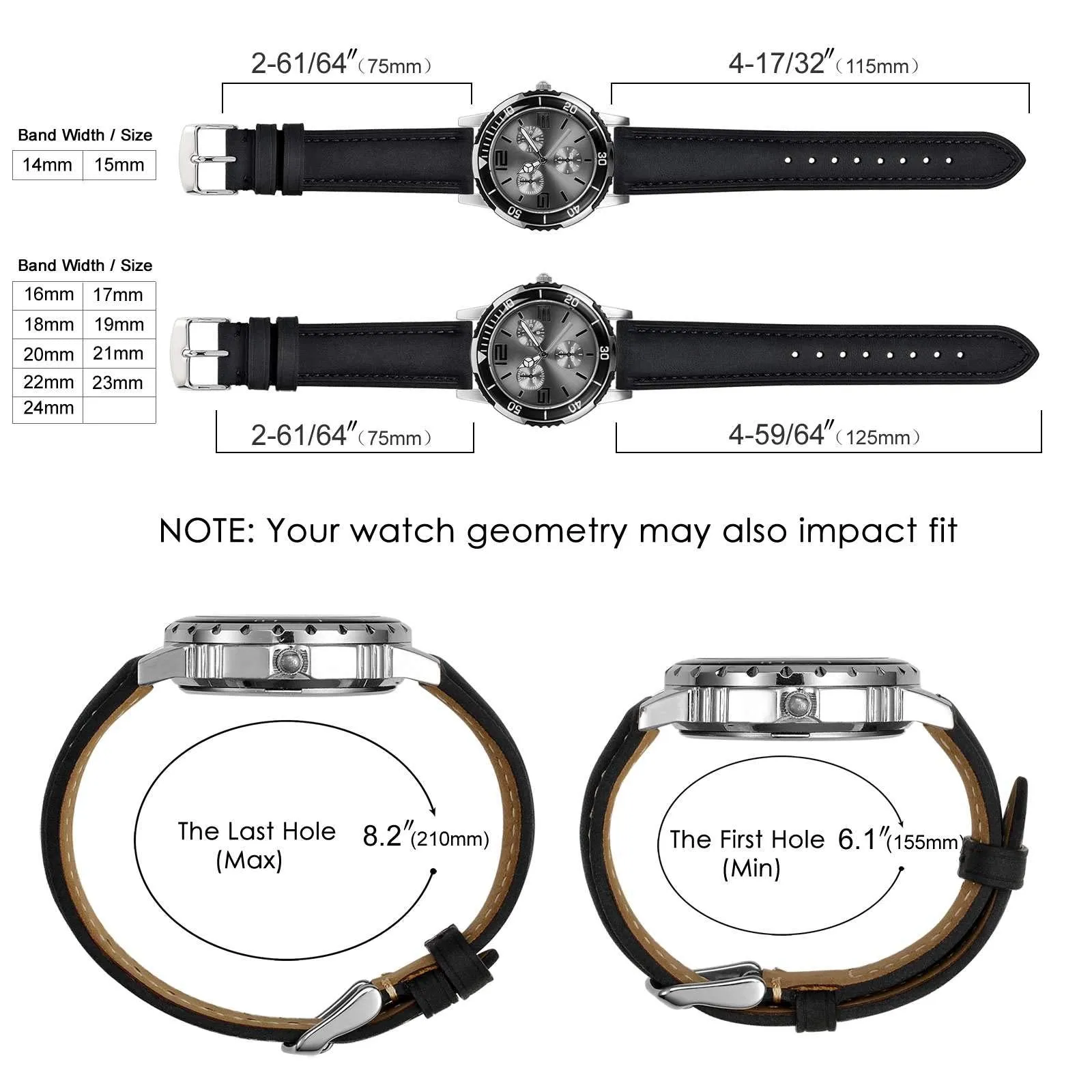 BISONSTRAP Vintage Crazy Horse Leather  Watch Band with Stainless Steel Buckle