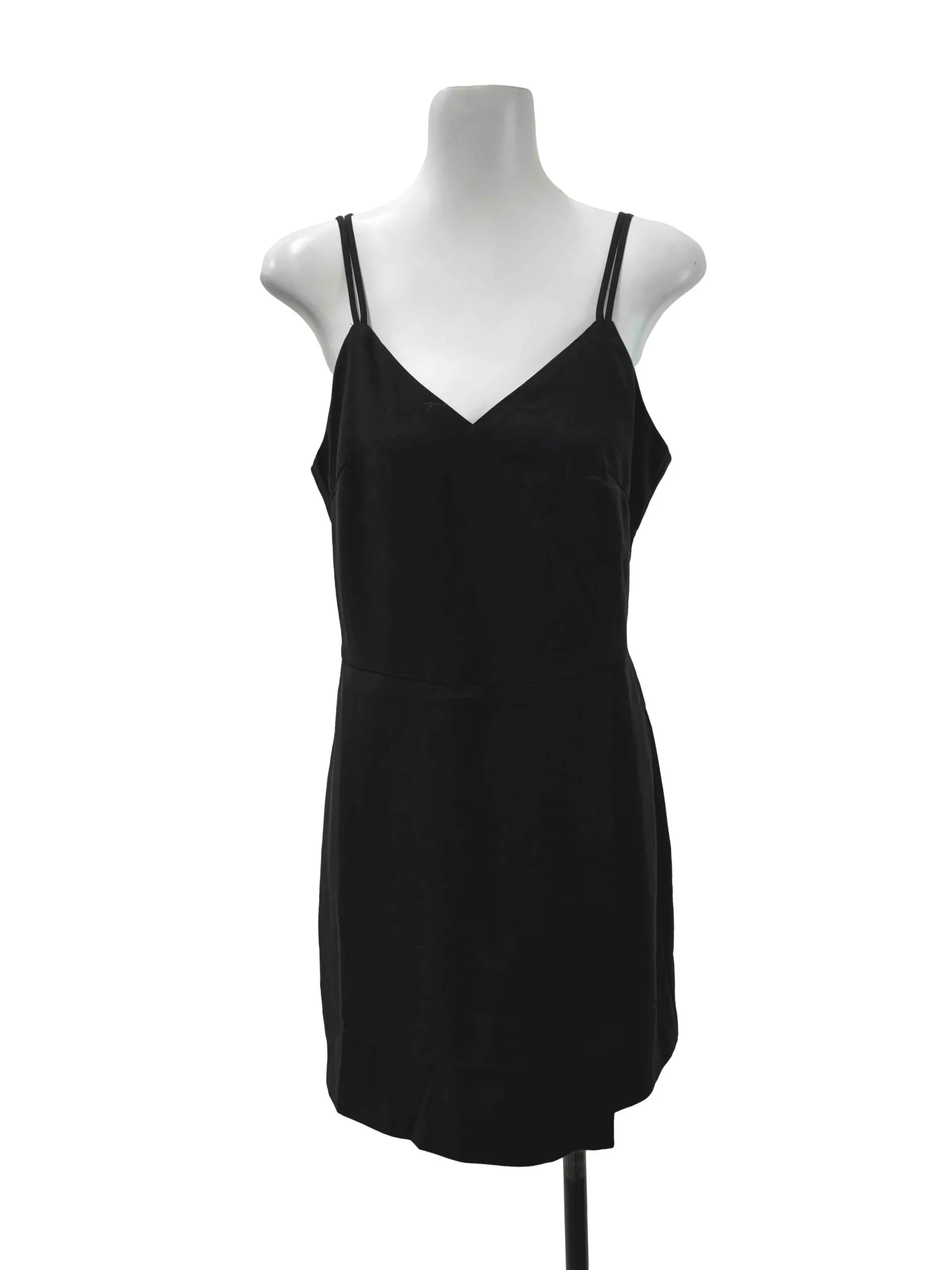Black Double Straps Romper Dress