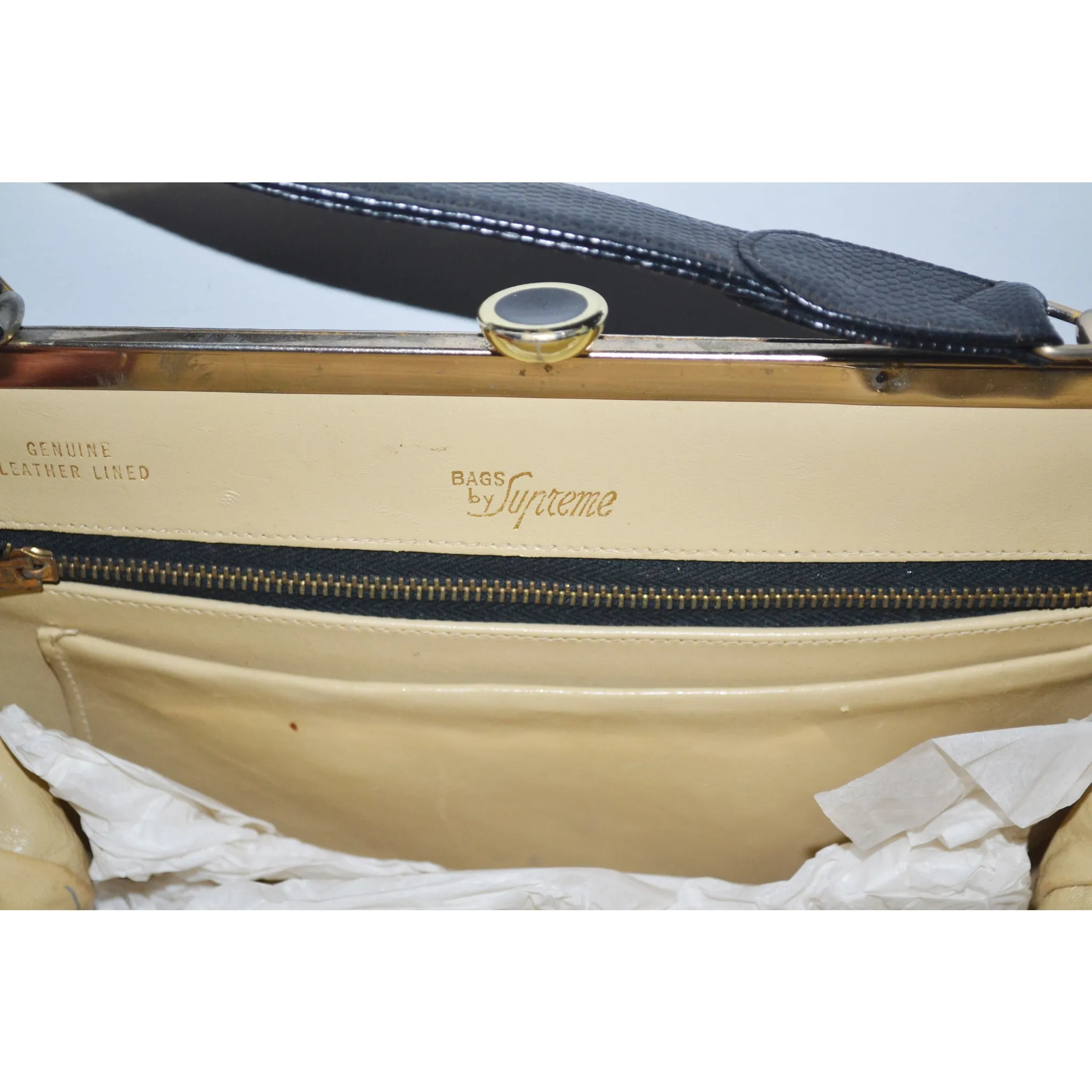 Black Faux Lizard Black Purse By Supreme