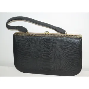 Black Faux Lizard Black Purse By Supreme