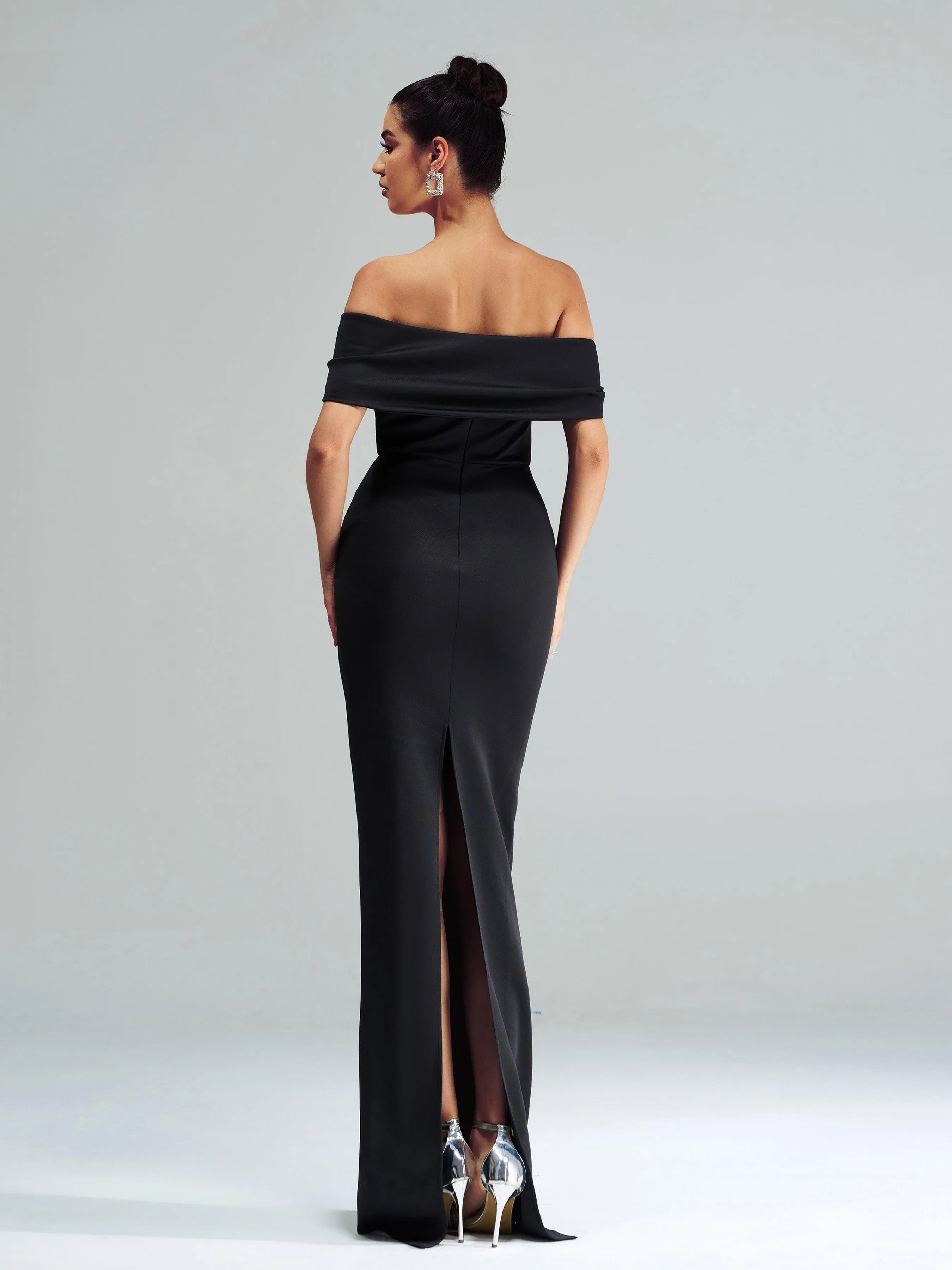 Black Off-shoulder Sheath Formal Dress RJ12070