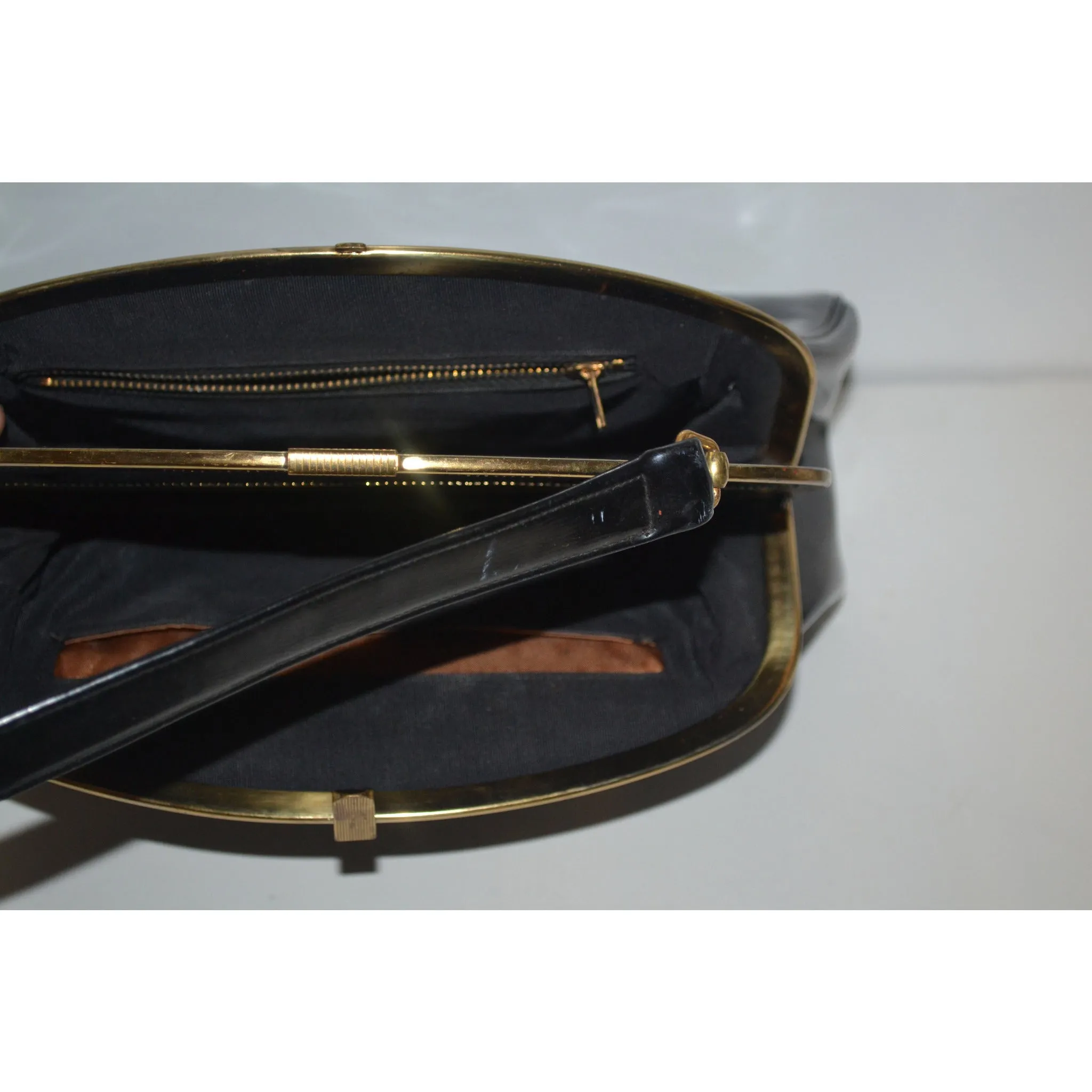 Black Patent Leather Handbag By Block