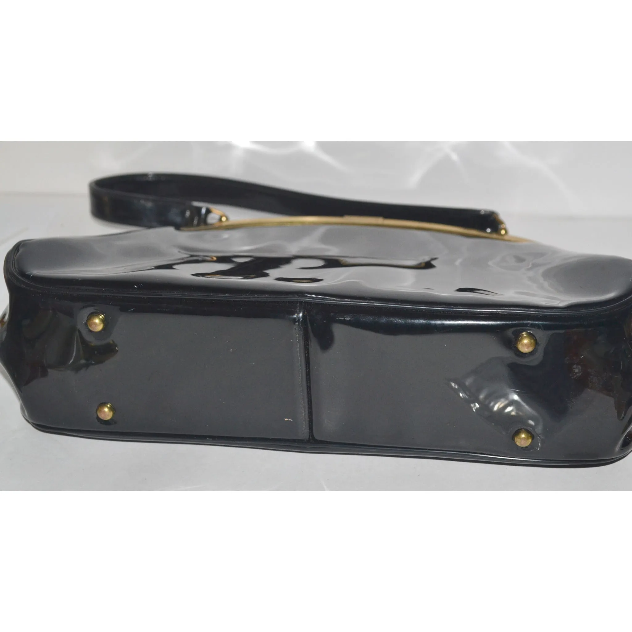 Black Patent Leather Handbag By Block