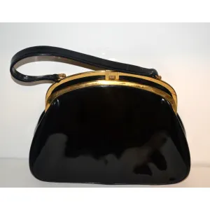 Black Patent Leather Handbag By Block