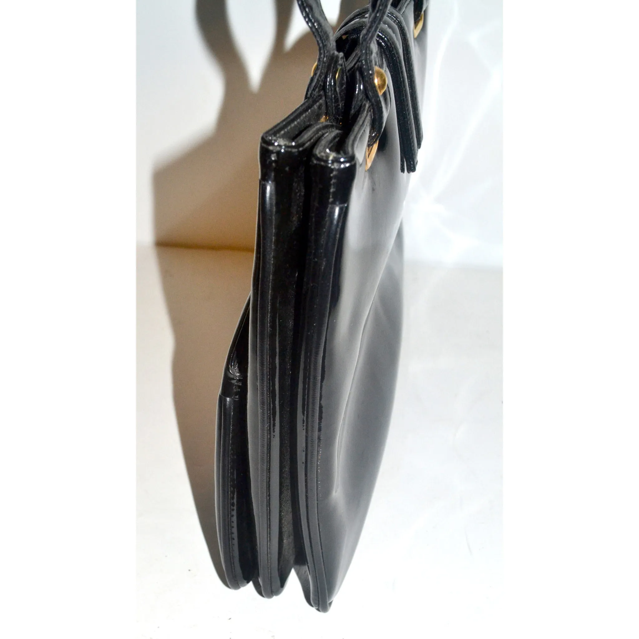 Black Patent Leather Handbag By Francois
