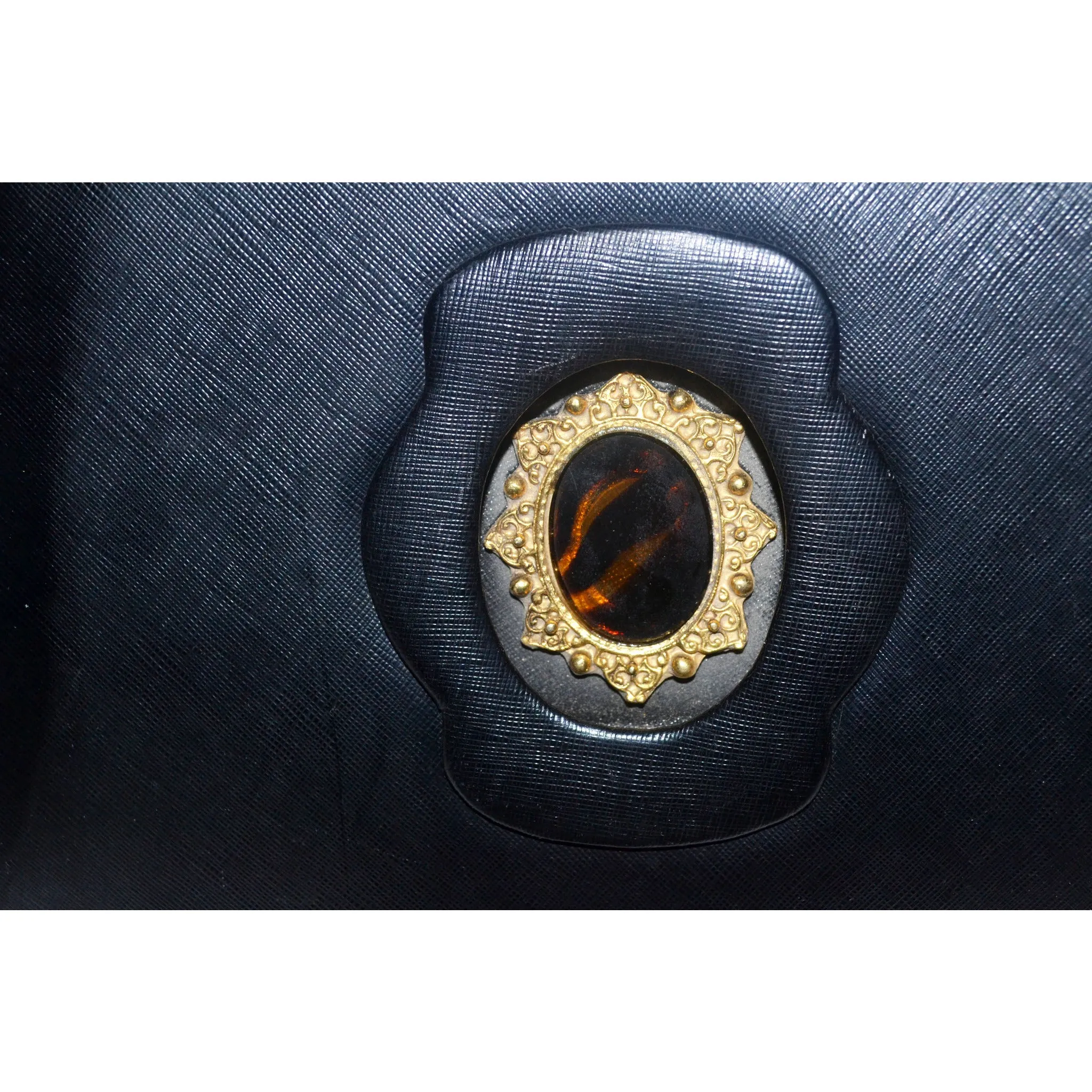 Black Vegan Leather Tiger Eye Black Purse By Stacy