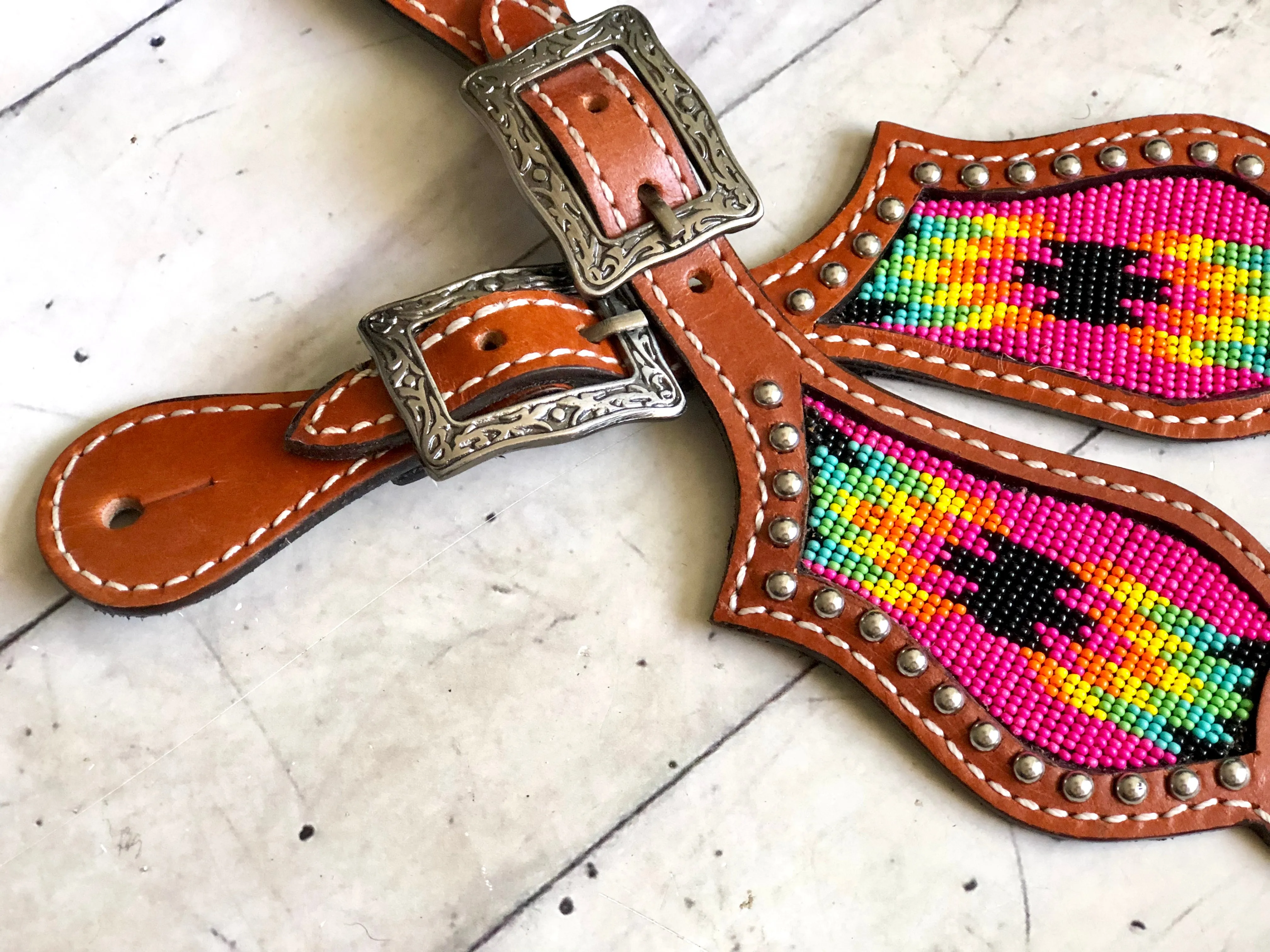 Bold Pink Aztec Spur Straps