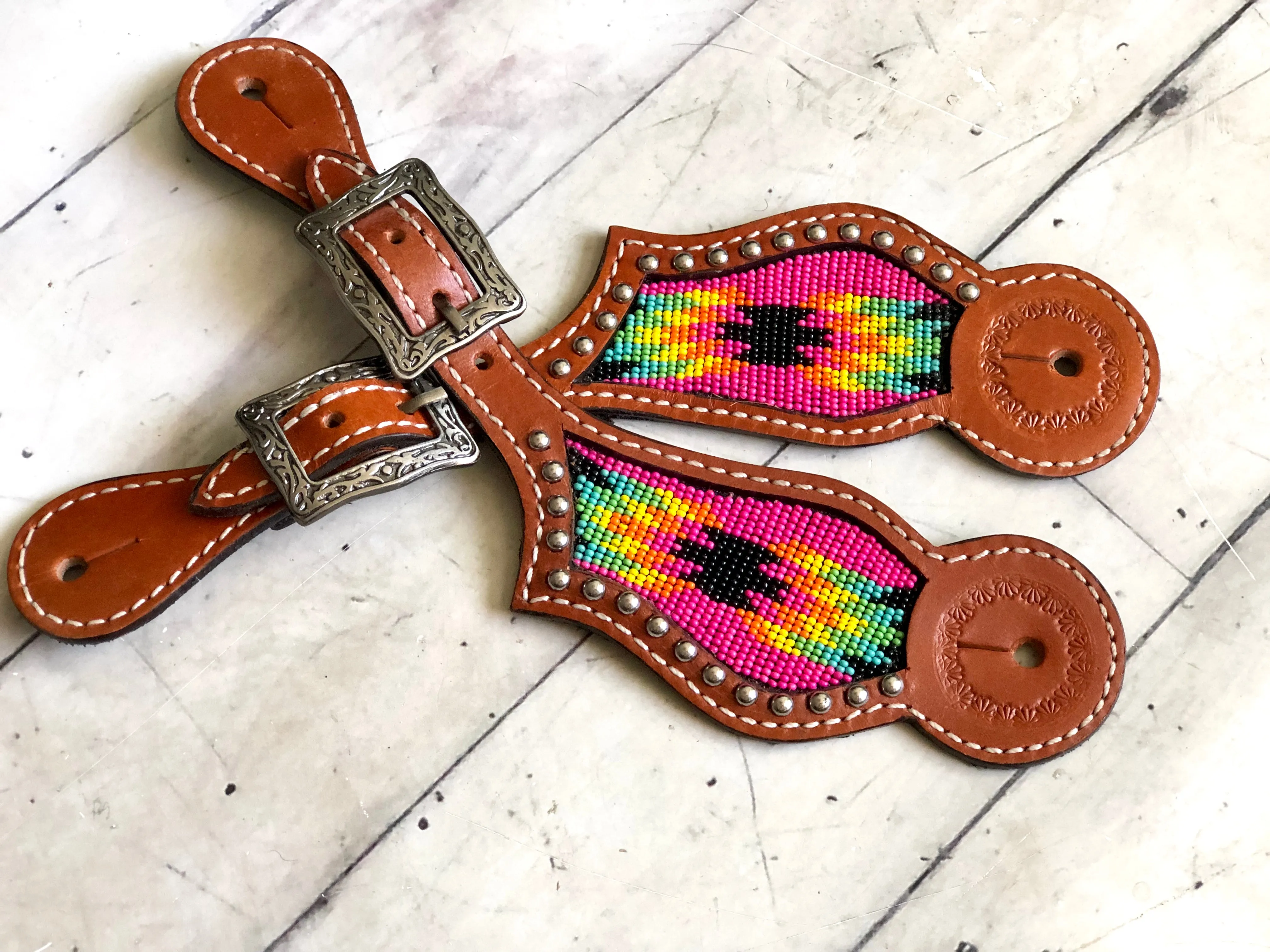 Bold Pink Aztec Spur Straps