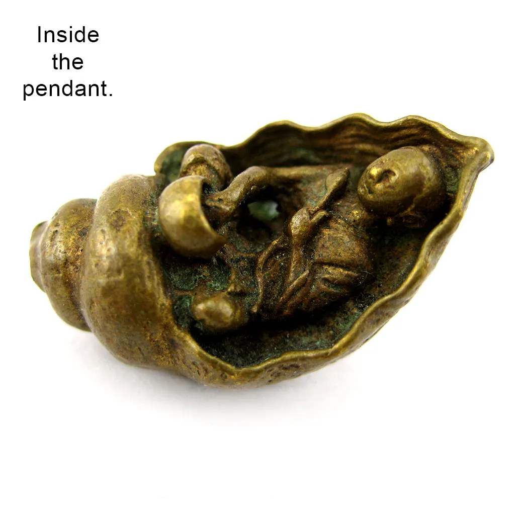 Buddhist Monk Phra Uppha Khut Unalome & Conch Shell Protection Amulet