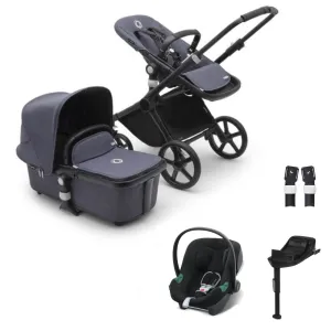 Bugaboo Fox Cub Aton B2 Travel System - Black/Stormy Blue