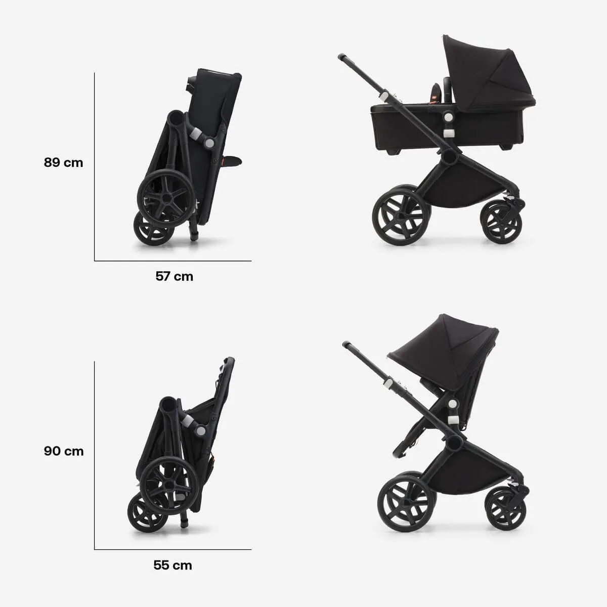 Bugaboo Fox Cub Aton B2 Travel System - Black/Stormy Blue