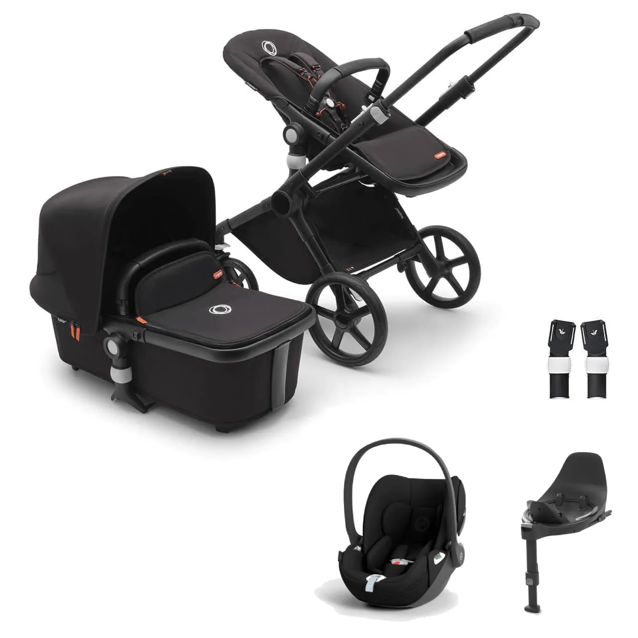 Bugaboo Fox Cub Cloud T Travel System - Black/Midnight Black