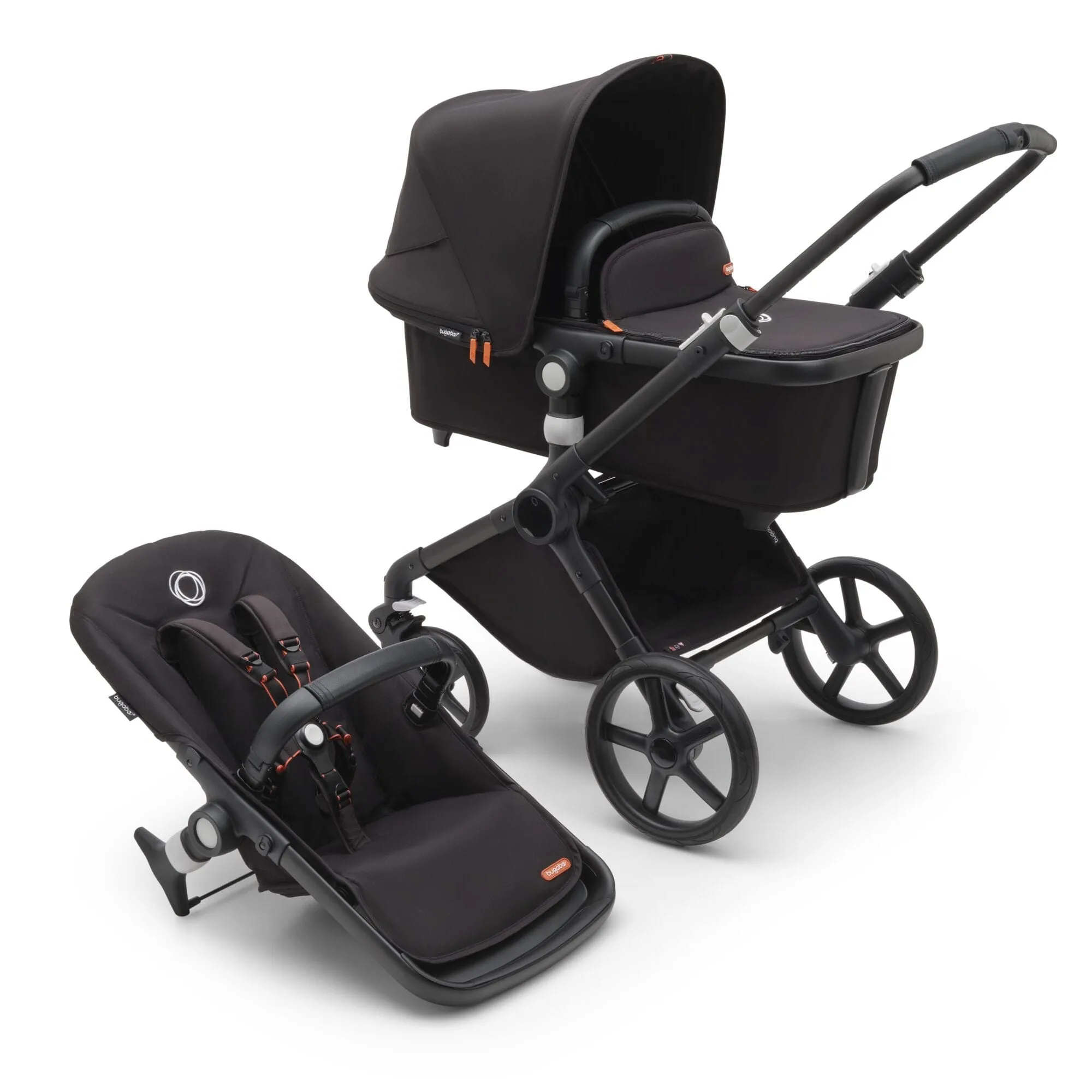 Bugaboo Fox Cub Cloud T Travel System - Black/Midnight Black