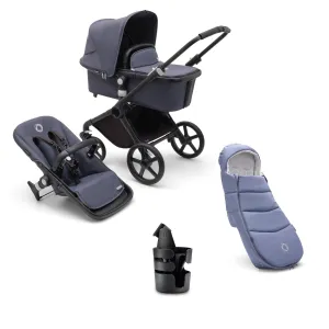 Bugaboo Fox Cub Essential Bundle - Black/Stormy Blue