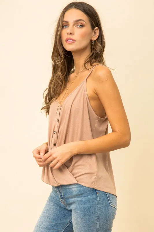 Button Down Bottom Twisted Tank