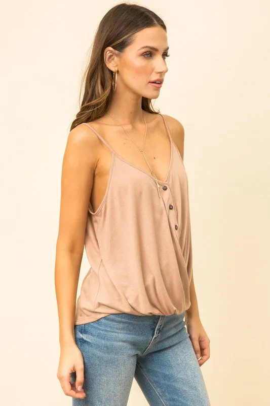 Button Down Bottom Twisted Tank