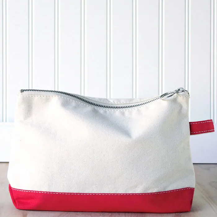Canvas Makeup Bag - 8 Colors Available