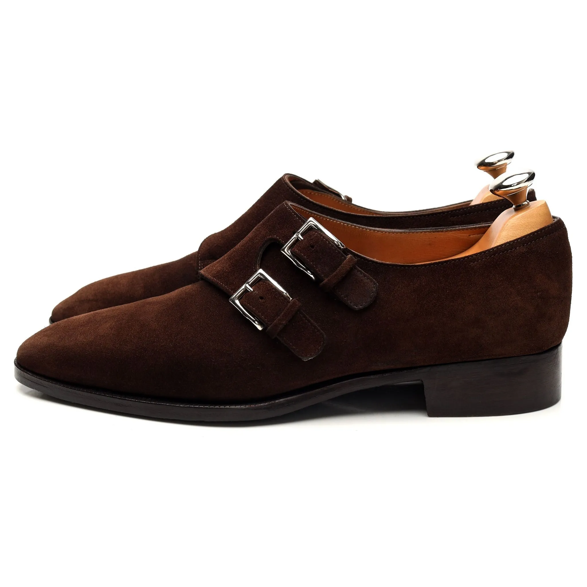 'Chapel' Dark Brown Suede Double Monk Strap UK 7 E