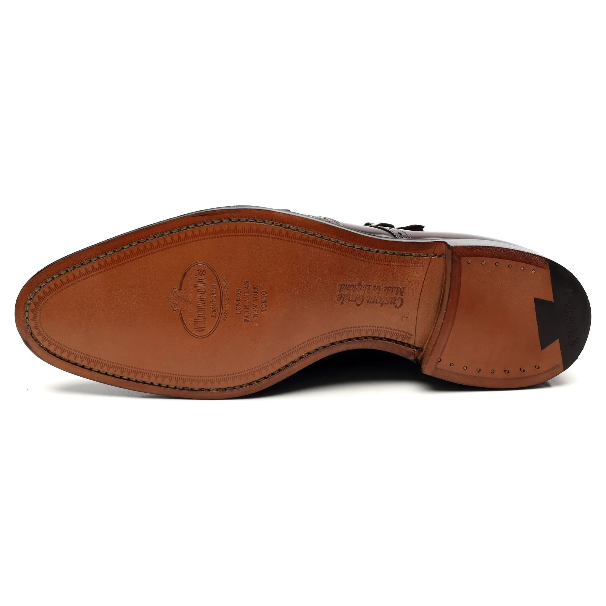 'Chicago' Burgundy Leather Double Monk Strap UK 7.5 F