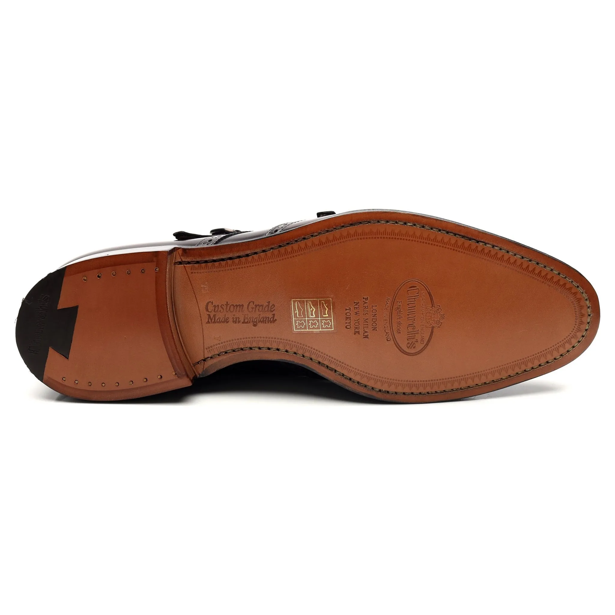 'Chicago' Burgundy Leather Double Monk Strap UK 7.5 F