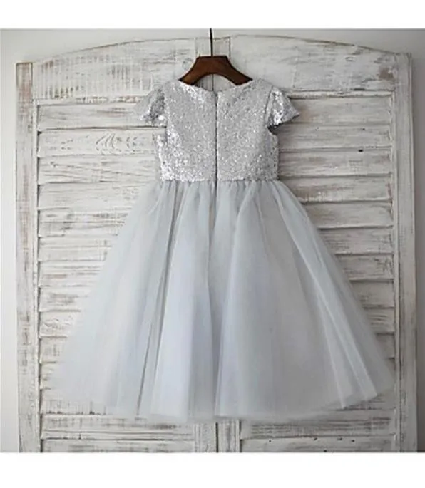 Chiffon Ruffles Princess Scoop Flower Girl Dresses Floor Length With Hand-Made Flower