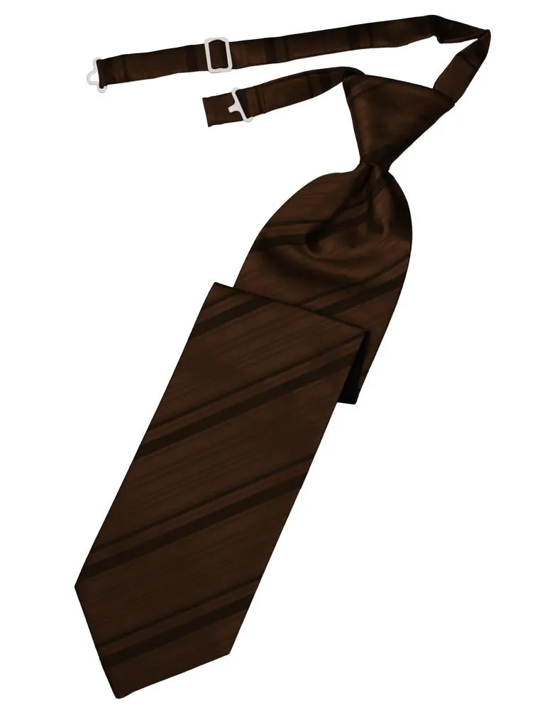 Chocolate Striped Satin Necktie