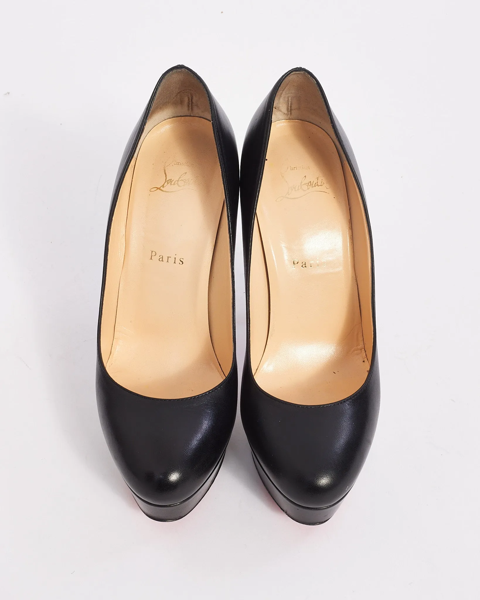 Christian Louboutin Black Leather Bianca 140mm Pumps - 37.5