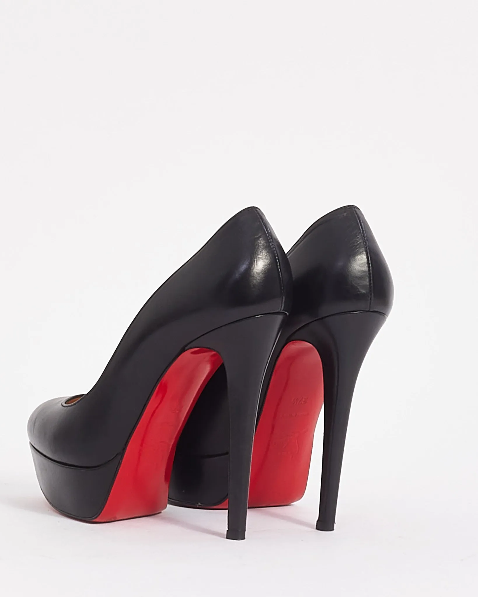 Christian Louboutin Black Leather Bianca 140mm Pumps - 37.5