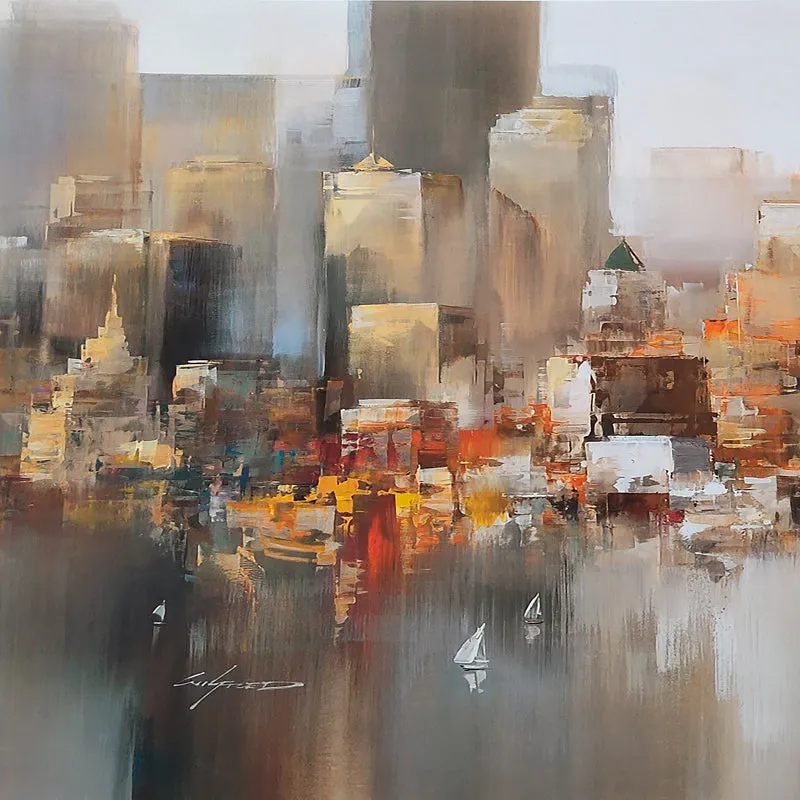 City Building Rain Boat Scenery
