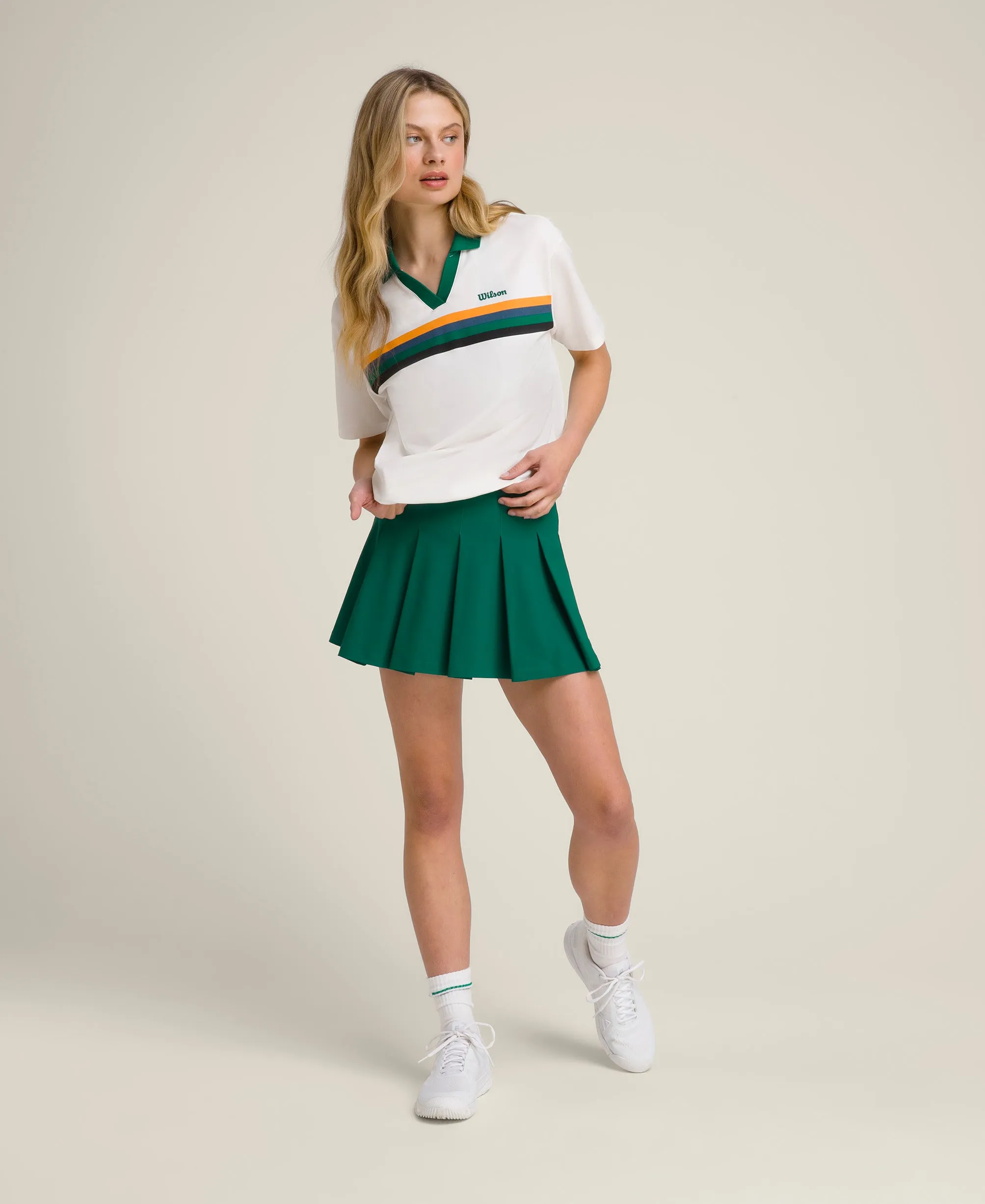 Classic Pleated Mini Skirt - Club Green