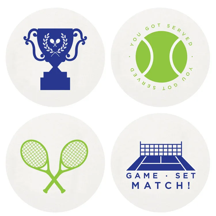 COASTERS - HP - TENNIS  LARGE BOX OF 100 LETTERPRESSED