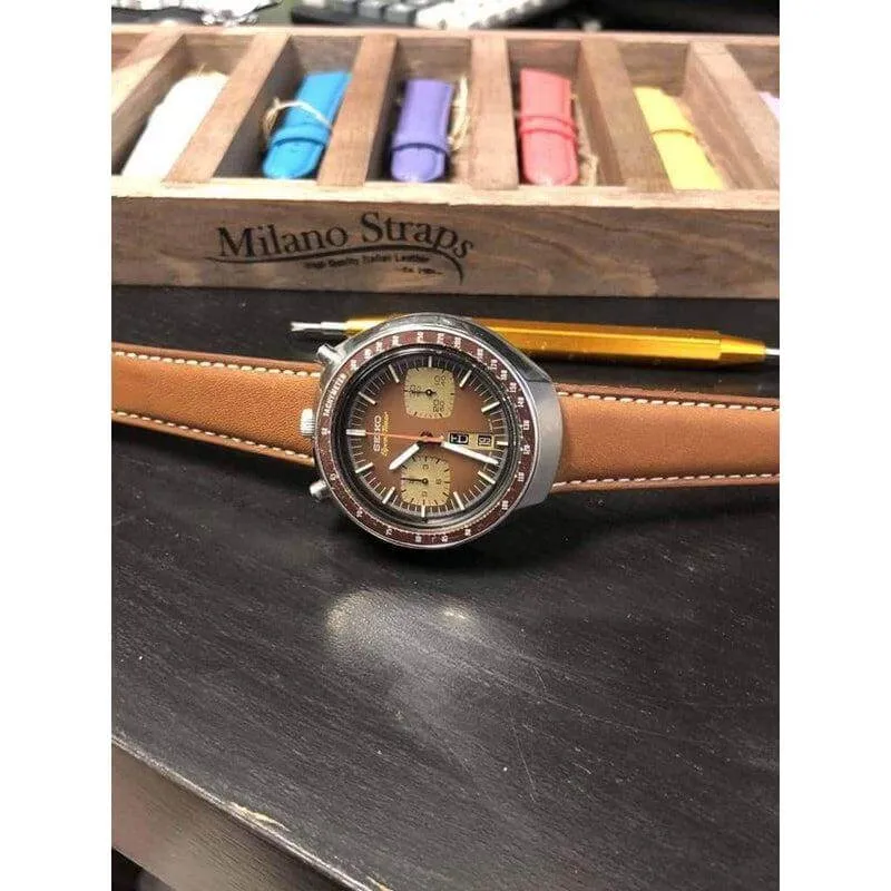 Cognac Barenia Leather Watch Strap