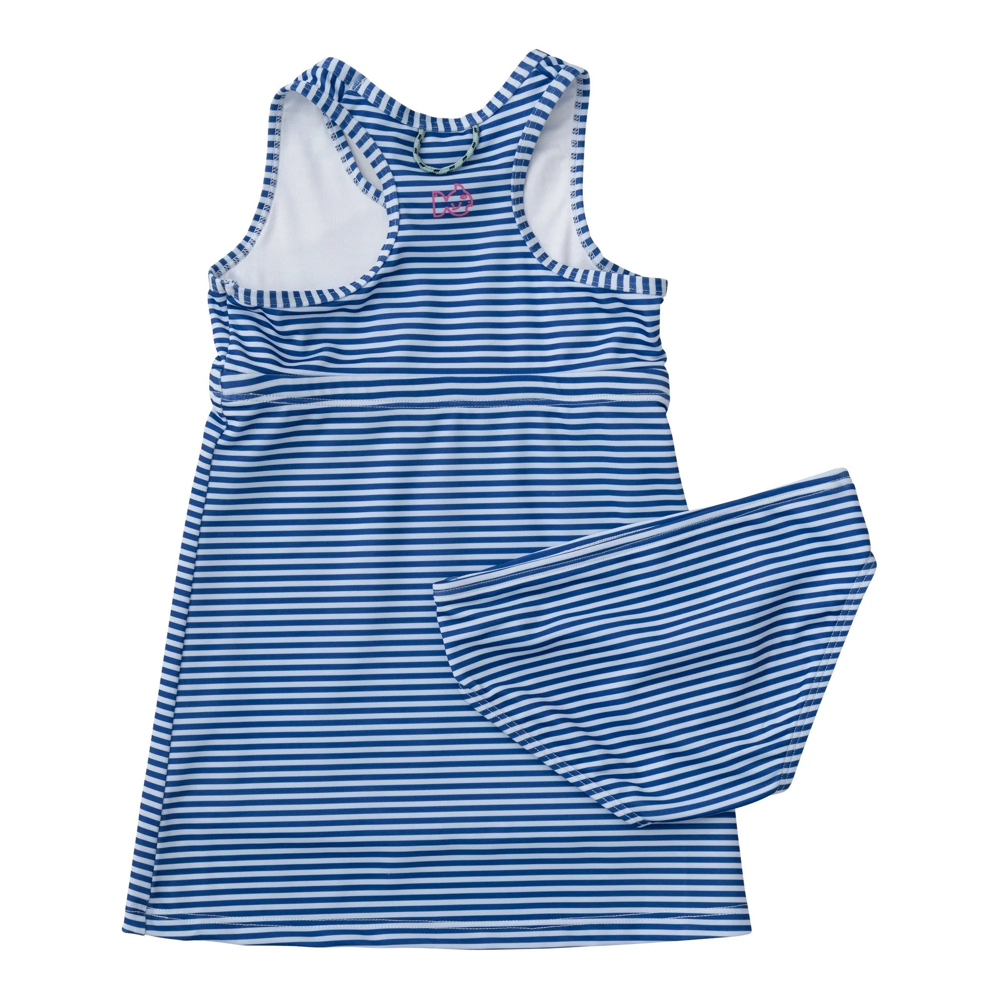 Court to Port Swimdress in Navy and White Stripe