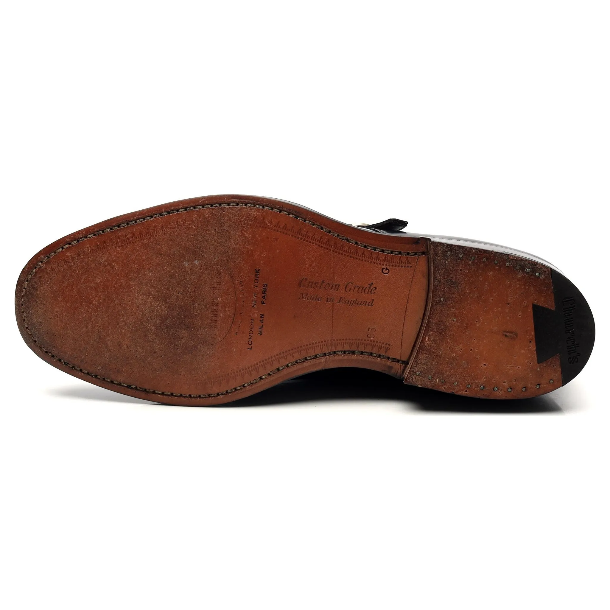 'Cowes' Black Leather Double Monk UK 6.5 G