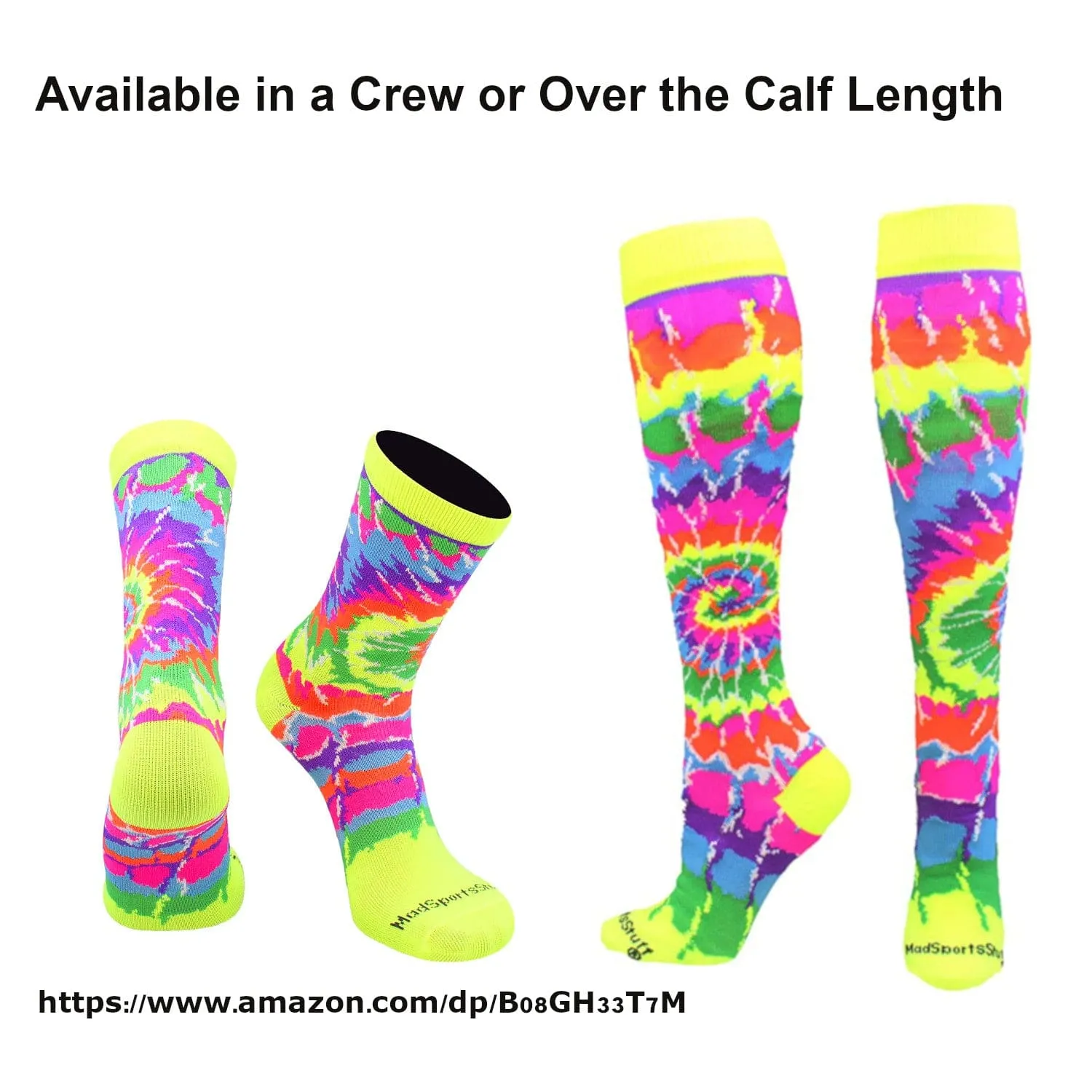 Crazy Tie Dye Socks Over the Calf