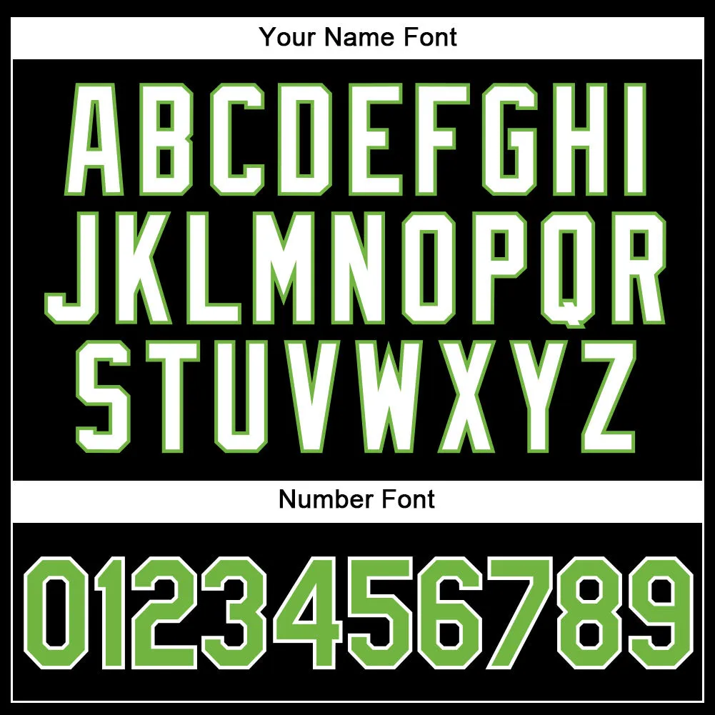 Custom Black White Pinstripe Neon Green-White Authentic Basketball Jersey
