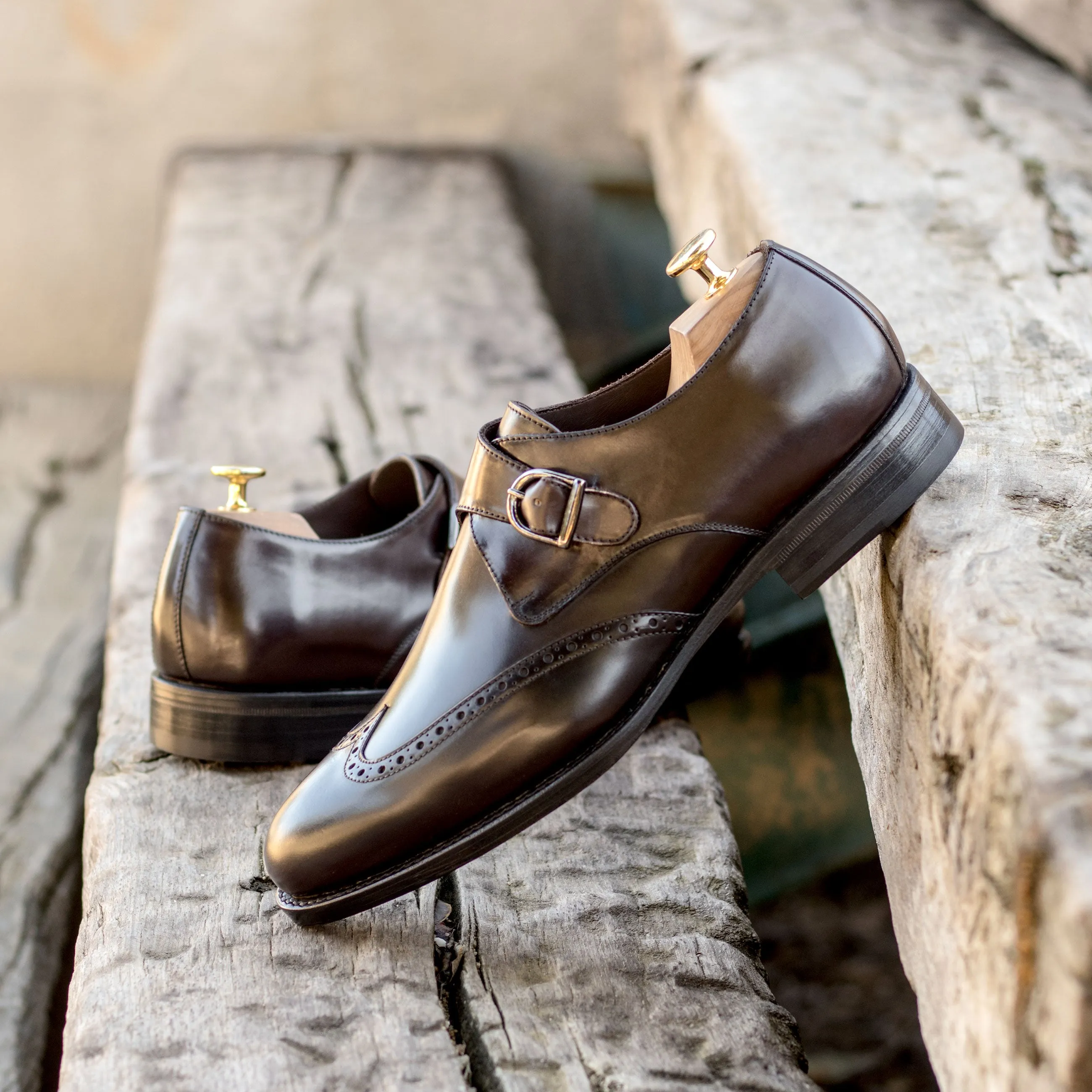 Dark Brown Shell Cordovan Single Monk