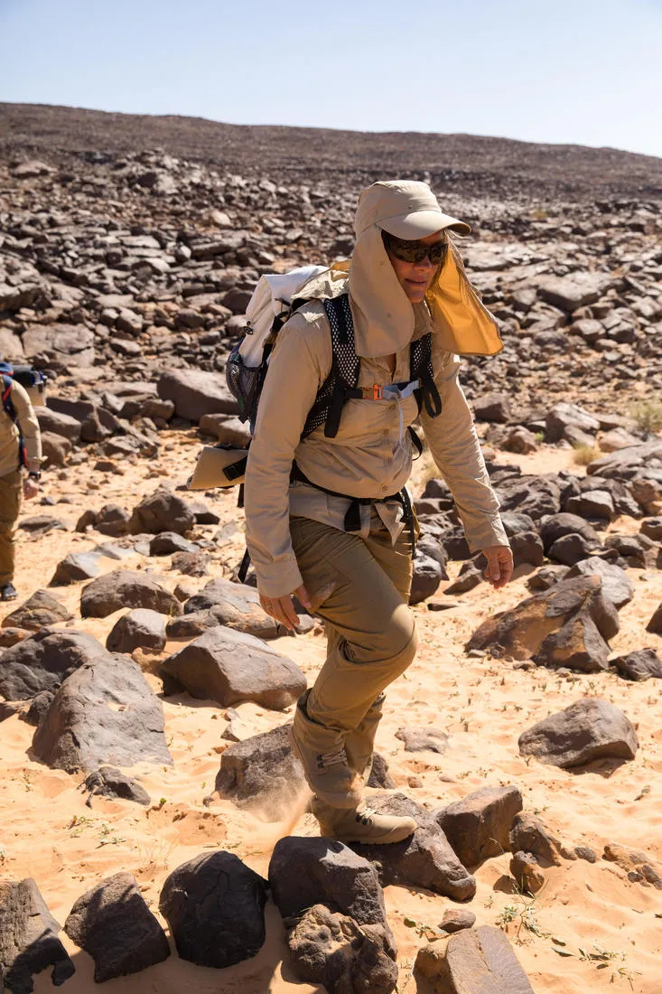 Desert Trekking Cap UV-Protection Desert 900 - Brown
