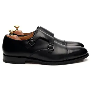 'Detroit' Black Leather Double Monk Strap UK 8.5 F