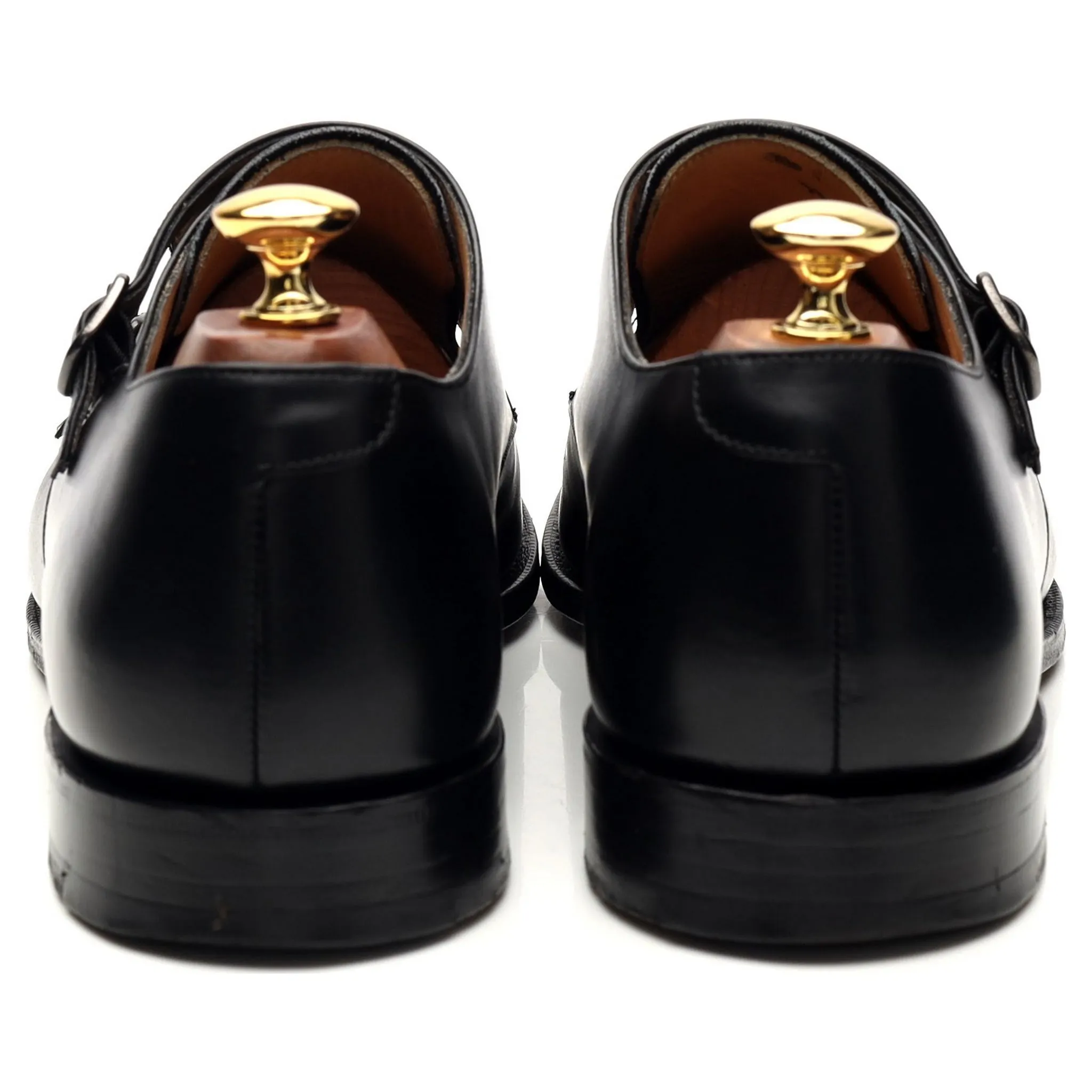 'Detroit' Black Leather Double Monk Strap UK 8.5 F