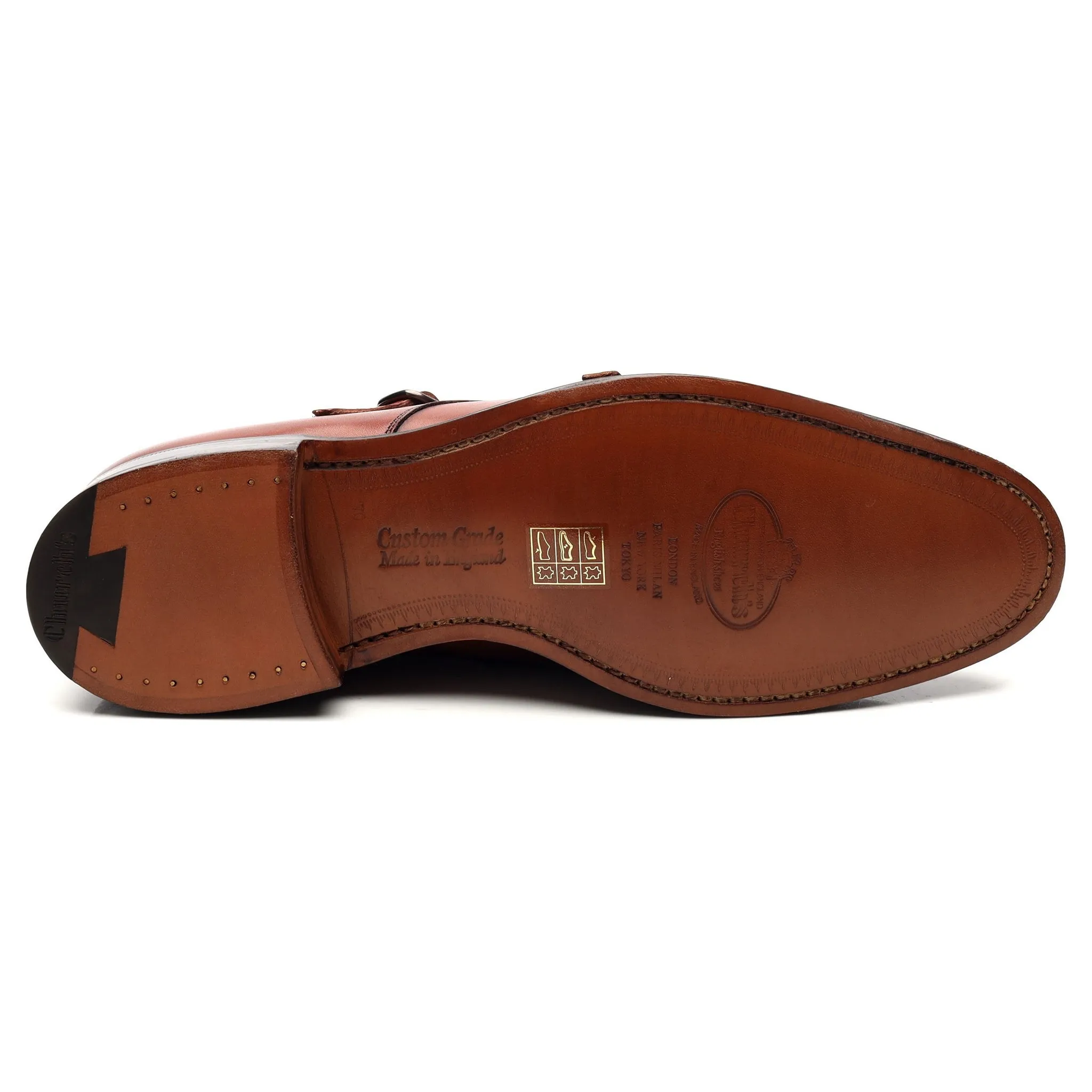'Detroit' Tan Brown Leather Double Monk Strap UK 7 G