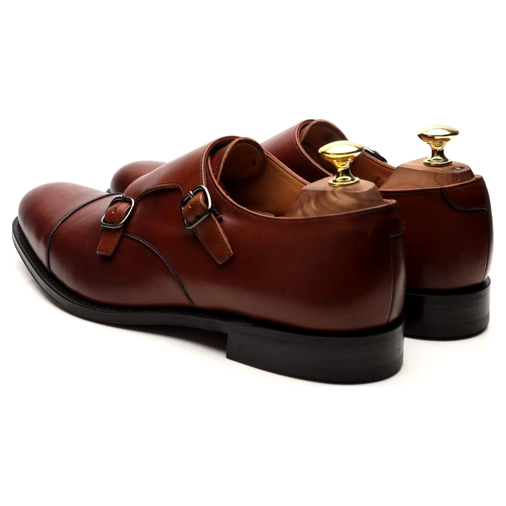 'Detroit' Tan Brown Leather Double Monk Strap UK 7 G