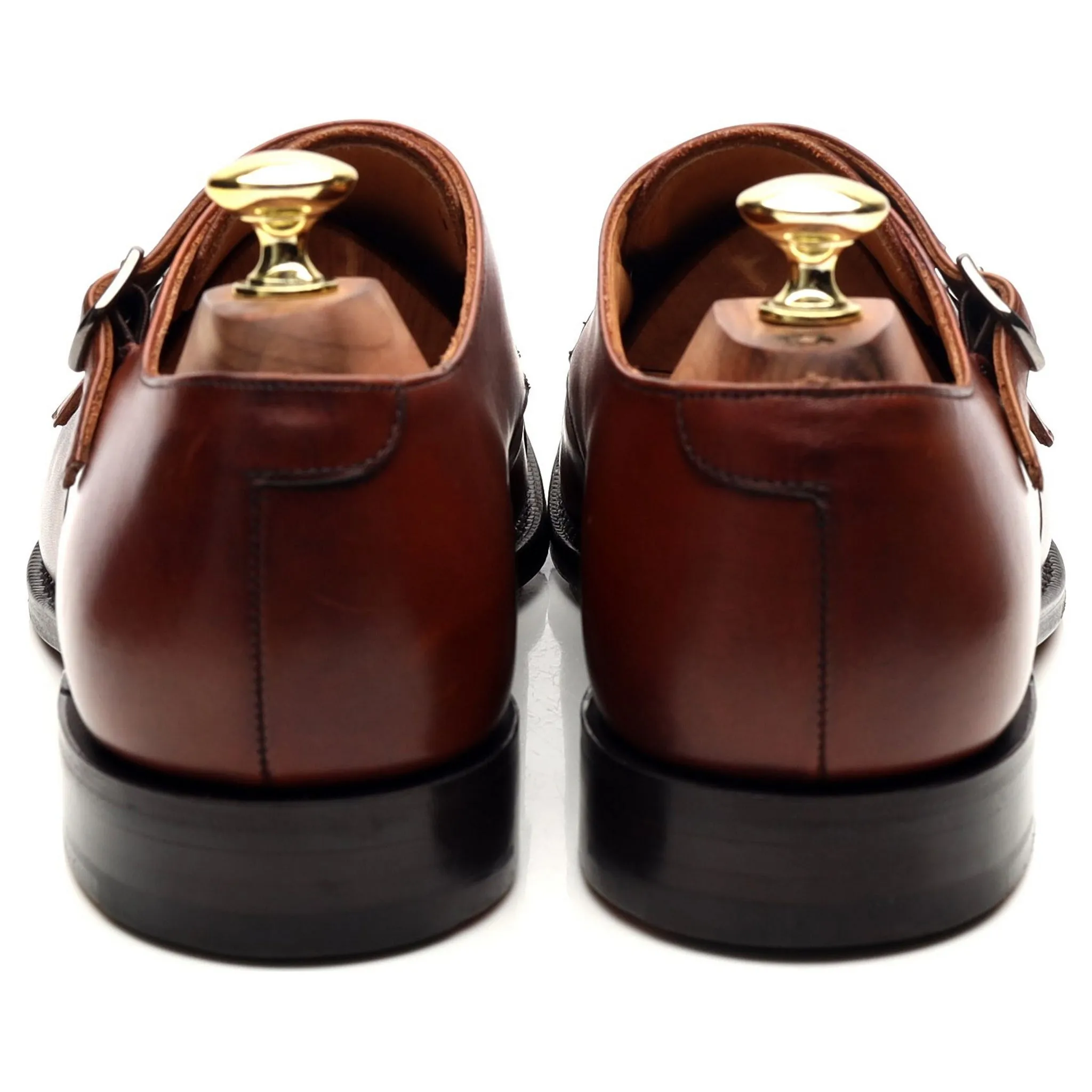 'Detroit' Tan Brown Leather Double Monk Strap UK 7 G